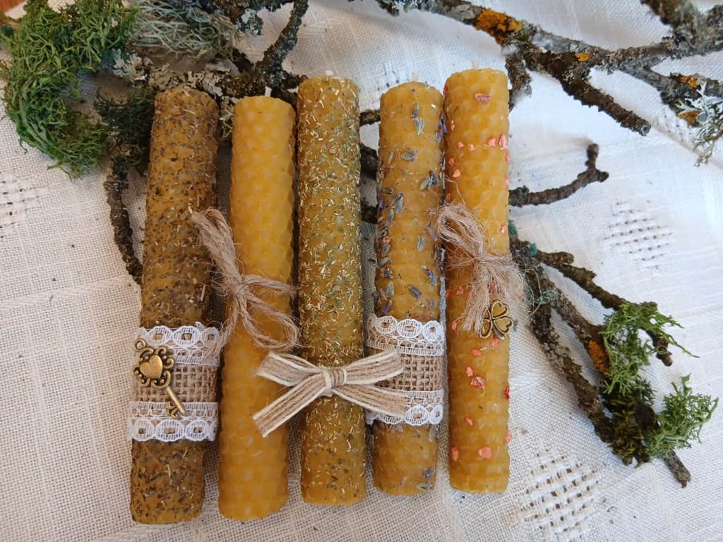 Bišu vaska sveces, komplekts